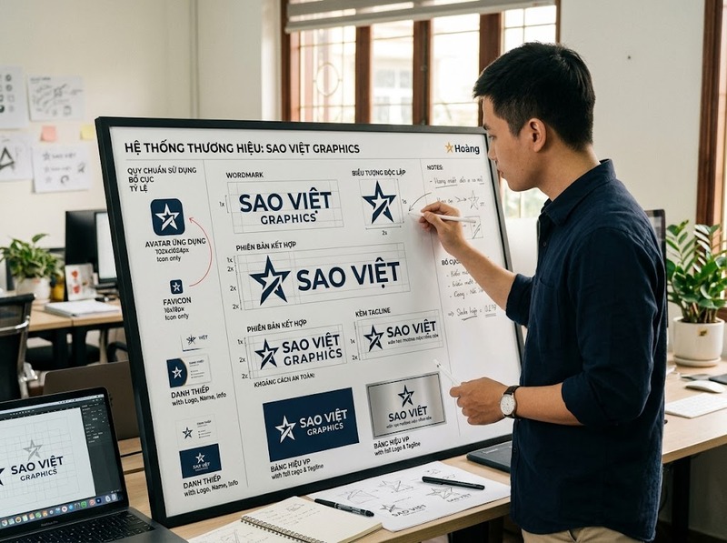 Thành phần nhận diện thương hiệu từ logo, màu sắc đến hình ảnh và ứng dụng